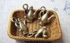 Accessories - 10 Pcs Of Antique Bronze 3D Teapot Charms 15x15mm A1757