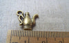 Accessories - 10 Pcs Of Antique Bronze 3D Teapot Charms 15x15mm A1757