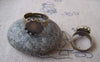 Accessories - 10 Pcs Of Antique Bronze Adjustable Ring Blank Shank Base With 10mm Bezel Lace Edge A5938
