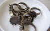 Accessories - 10 Pcs Of Antique Bronze Adjustable Ring Blank Shank Base With 10mm Bezel Lace Edge A5938