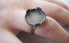 Accessories - 10 Pcs Of Antique Bronze Adjustable Ring Blank Shank Base With 15mm Bezel Crown Edge A3741