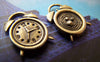 People, Profession & Hobby - 10 pcs Antique Bronze Alarming Heart Clock Charms A1641
