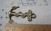 Accessories - 10 Pcs Of Antique Bronze Anchor Pendant Charms 24x32mm A4765