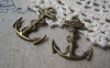 Accessories - 10 Pcs Of Antique Bronze Anchor Pendant Charms 24x32mm A4765
