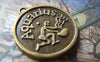 Accessories - 10 Pcs Of Antique Bronze Aquarius Water-Bearer Round Base Setting Charms Match 25mm Cameo A2541