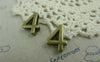Number Beads - 10 pcs Antique Bronze Arabic Figure Number 4 Bracelet Beads A5807