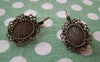 Accessories - 10 Pcs Of Antique Bronze Base Setting Earwire Match 10x14mm Bezel A3182