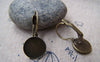 Accessories - 10 Pcs Of Antique Bronze Base Setting Earwire Match 12mm Bezel Sawtooth Edge A4858