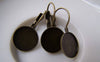 Accessories - 10 Pcs Of Antique Bronze Base Setting Earwire Match 12mm Bezel Sawtooth Edge A4858