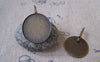 Accessories - 10 Pcs Of Antique Bronze Base Setting Earwire Match 25mm Bezel Sawtooth Edge A5353