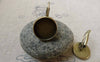 Accessories - 10 Pcs Of Antique Bronze Base Setting French Earwire Match 14mm Bezel A6450