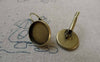 Accessories - 10 Pcs Of Antique Bronze Base Setting French Earwire Match 14mm Bezel A6450
