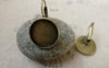 Accessories - 10 Pcs Of Antique Bronze Base Setting French Earwire Match 16mm Bezel A6449
