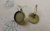 Accessories - 10 Pcs Of Antique Bronze Base Setting French Earwire Match 16mm Bezel A6449
