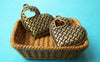 Hearts - 10 pcs Antique Bronze Basketweave Heart Charms 20x22mm A1509