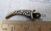 Weapons, Tools & Skulls - 10 pcs Antique Bronze Bent Blade Machete Charms 13x30mm A2611