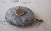 Earwire - 10 pcs Antique Bronze Bezel 10mm Ear Stud Earring Posts A4679