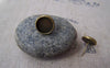 Earwire - 10 pcs Antique Bronze Bezel 10mm Ear Stud Earring Posts A5030