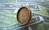 Earwire - 10 pcs Antique Brass Bezel 12mm Ear Stud Earring Posts A5034
