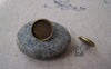 Earwire - 10 pcs Antique Bronze 14mm Bezel Ear Stud Posts A5032