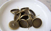 Earwire - 10 pcs Antique Bronze 14mm Bezel Ear Stud Posts A5032