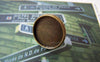 Earwire - 10 pcs Antique Bronze 14mm Bezel Ear Stud Posts A5032