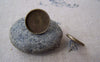 Earwire - 10 pcs Antique Bronze 16mm Bezel Ear Stud Earring Posts A5036