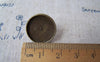 Earwire - 10 pcs Antique Bronze 16mm Bezel Ear Stud Earring Posts A5036