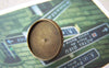 Earwire - 10 pcs Antique Bronze 16mm Bezel Ear Stud Earring Posts A5036