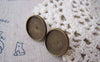 Earwire - 10 pcs Antique Bronze 16mm Bezel Ear Stud Earring Posts A5036