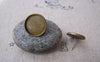 Earwire - 10 pcs Antique Bronze Bezel 16mm Ear Stud Earring Posts A5033