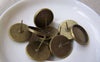 Earwire - 10 pcs Antique Bronze Bezel 16mm Ear Stud Earring Posts A5033