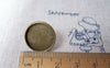 Earwire - 10 pcs Antique Bronze Bezel 16mm Ear Stud Earring Posts A5033