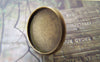 Earwire - 10 pcs Antique Bronze Bezel 16mm Ear Stud Earring Posts A5033