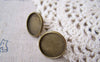 Earwire - 10 pcs Antique Bronze Bezel 16mm Ear Stud Earring Posts A5033