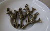 Keys & Locks - 10 pcs Antique Bronze Bird Crown Key Charms 21x36mm A572