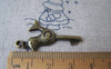 Keys & Locks - 10 pcs Antique Bronze Bird Crown Key Charms 21x36mm A572
