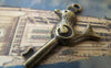 Keys & Locks - 10 pcs Antique Bronze Bird Crown Key Charms 21x36mm A572