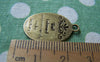 Accessories - 10 Pcs Of Antique Bronze Blank Oval Pendant Charms 16x25mm A1749