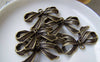 Accessories - 10 Pcs Of Antique Bronze Bow Tie Knot Charms 18x29mm A754