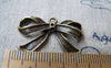 Accessories - 10 Pcs Of Antique Bronze Bow Tie Knot Charms 18x29mm A754