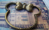 Accessories - 10 Pcs Of Antique Bronze Bow Tie Mouse Frame Charms 35x38mm A2828