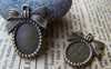 Accessories - 10 Pcs Of Antique Bronze Bowtie Cameo Base Settings Match 10x14mm Cabochon A3179
