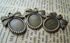 Accessories - 10 Pcs Of Antique Bronze Bowtie Cameo Base Settings Match 10x14mm Cabochon A3179