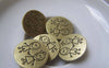 Accessories - 10 Pcs Of Antique Bronze Boy And Girl Round Buckle Charms 18mm A4953