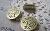 Accessories - 10 Pcs Of Antique Bronze Boy And Girl Round Buckle Charms 18mm A4953