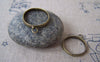 Accessories - 10 Pcs Of Antique Bronze Brass Adjustable Single Loop Ring Bases 20mm A3478