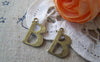 Accessories - 10 Pcs Of Antique Bronze Brass Alphabet Letter B Charms 9x15mm A2407
