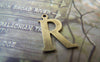 Accessories - 10 Pcs Of Antique Bronze Brass Alphabet Letter R Charms 10x15mm A2423