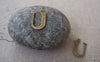 Accessories - 10 Pcs Of Antique Bronze Brass Alphabet Letter U Charms 10x15mm A2426